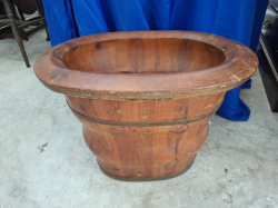 Antique Chinese Wood Baby Bathing Vessel. H.38 cm L.52cm W.39 cm
