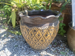 A small  size brown plant pot W.40 H.45 Cm.