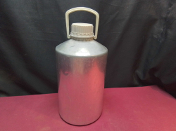 A 5 Liter Aluminum Farmers Milk Chrun. W.18 H.35 Cm.