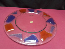 A Vintage Italian Gorgeous Abstract Arte Murano Hand Made Glass Dish 32cm.