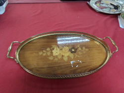 A Surrento Italian Marquetry 2 Handled Tray. 40x22 Cm.