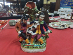 A Scarce Mid 19th Century Staffordshire Figure in Vibrant Colors inscribed 