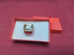 A silver plated gemstone ring