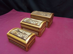 3 Different size matching trinket boxes