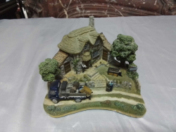 A Large Lilliput lanes Model of a train Station. W.14 H.8 Cm.