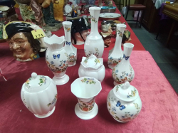 9 Various Aynsley Vases and Covered  bowls.