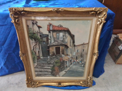 An oil painting in high quality frame signed 60x67 Cm.