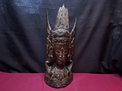 Wooden carved of goodness. Approx. H.50cm base W.20 cm