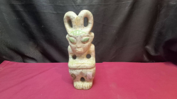 China Hongshan culture Old Jade carved sacrifice Sun God Helios Statue. Aprrox H.24 cm w.10 cm