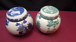 2  Willow Ginger Jar,by masons England.each approx. 13x12 cm