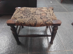 A Small Stool with Tapestry seat. 41x29 Cm. H.31 cm