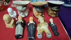 9 Items of Churchil memorabilia. H.17 cm W.7 cm