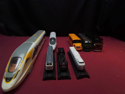 A collection of 8 Buses and Trains