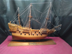 A Lovely Wooden hand built 22gun man of wall (rotter Lowe )with Royal crescent on rear 
L.75
H.59