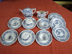 A Small blue and white tea set in the 