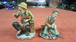 2 Small Capodimonte figure on signed 