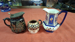 3 Nice 19th century Decorative jugs.