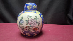 A Genuine vintage late 19th century Ginger jar 17cm high hand painted with bird & dragon perfect conditon stapmed to base