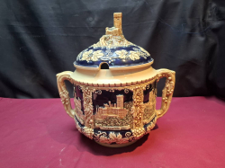 A 2 handle majolica pot soup damaged to lid
H.30
W.30
