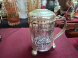 Silver plate Danish Footed beer stein 5