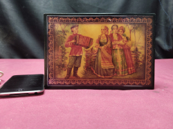 A Small Russian trinket box and ipod 