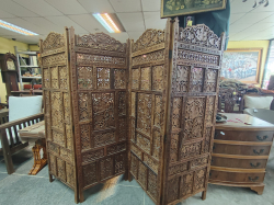 4 panel handicraft heavy wood partition screen room divider antique style furniture 
H.154cm.
L.200 Cm.