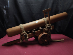A Large Ise Okihikiguruman wooden Cart Replica, Historical Timer-Hauling Ritual of Shikinen Sengu. Japanese. 