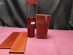 2 Vintage Japanese Hida Shunkei-Nuri Flower Vases Lacquered with Copper inner liners to hold water. With Stands. 