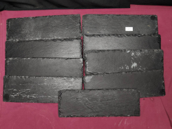 9 New Natural Slate Stone, Steak Serving Platters, on feet. 