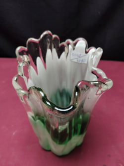 Murano Art Vase Unusual Design, Mint Condition. 
h.21Cm.w12Cm.