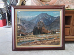 Large vintage oil painting signed 
H.69cm.
W.81cm.