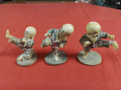A group of 3 SHAOLIN boy monk Kung Fu figures