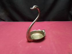 Vintage silver plated swan ring holder