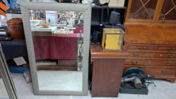 2x Rectangular mirror with a silver mosaic frame. Size 80x130 cm