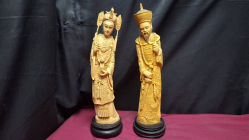 2 vintage Chinese royal statuettes