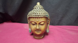 A rare bronze Buddha head (mark to base)