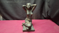 A genuine vintage PIERRE CHENET signed heavy bronze of naked lady