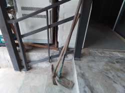 A hoe and pick axe
