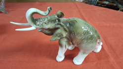 A Rare Royal Dux Bohemia figure of an Elephant with Pink triangular mark. All over high 15 cm W. 23 cm
