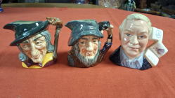  3 small Royal Doulton character jugs of 