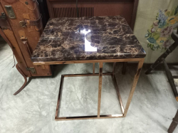 A Metal leg table with marble top