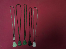 5 Jade Necklaces with Pendants 