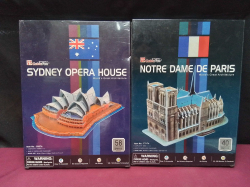 2 kit buildings Notre Dame and Sydney opera house 