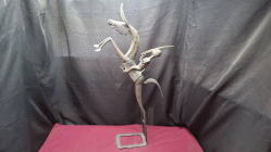 An African warrior on horseback bronze lost-wax equestrian statue, 77 cm high 16 cm. wide