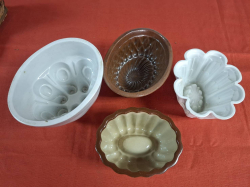 4 Old Victorian ceramic Jelly Molds