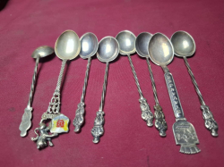 8 Souvenir spoons with twisted robe stye stamped 925