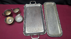 A two serving tray and a pewters