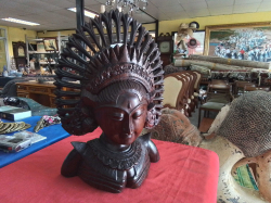 A Lovely very heavy coromandel Ebony 1940s Lady Hindu Temple goddess 38x27 cm in perfect condition