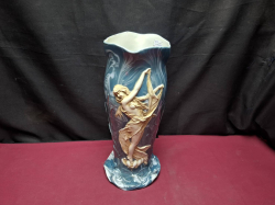 A beautiful art Nouveau figural vase with a water Nymph Lady in perfect condition 1900s to 1910s porcelain or ceramic possibly early Royal Dux 37cm high