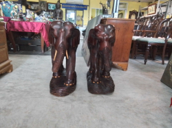 Pair of vintage large and heavy ebony elephant 
H.64cm.
W29cm.
L53cm.